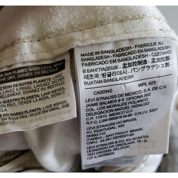 Levis Jeans 556 Mens 33x32 Beige Relaxed Straight Rodeo Western Denim - Picture 10 of 11